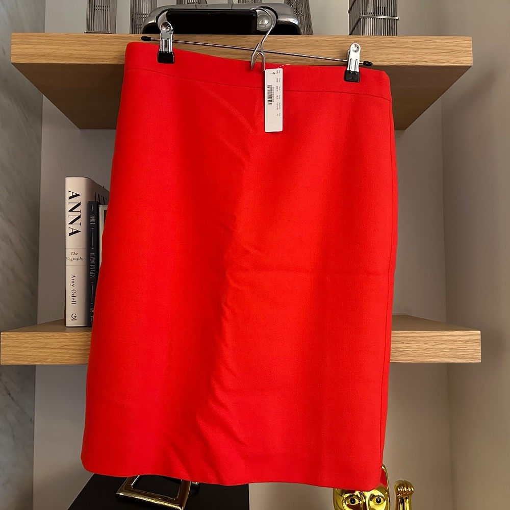 J.Crew No.2 Pencil Skirt, Double Serge Wool, sz 6, Bright Cerise, NWT, SOLD OUT!